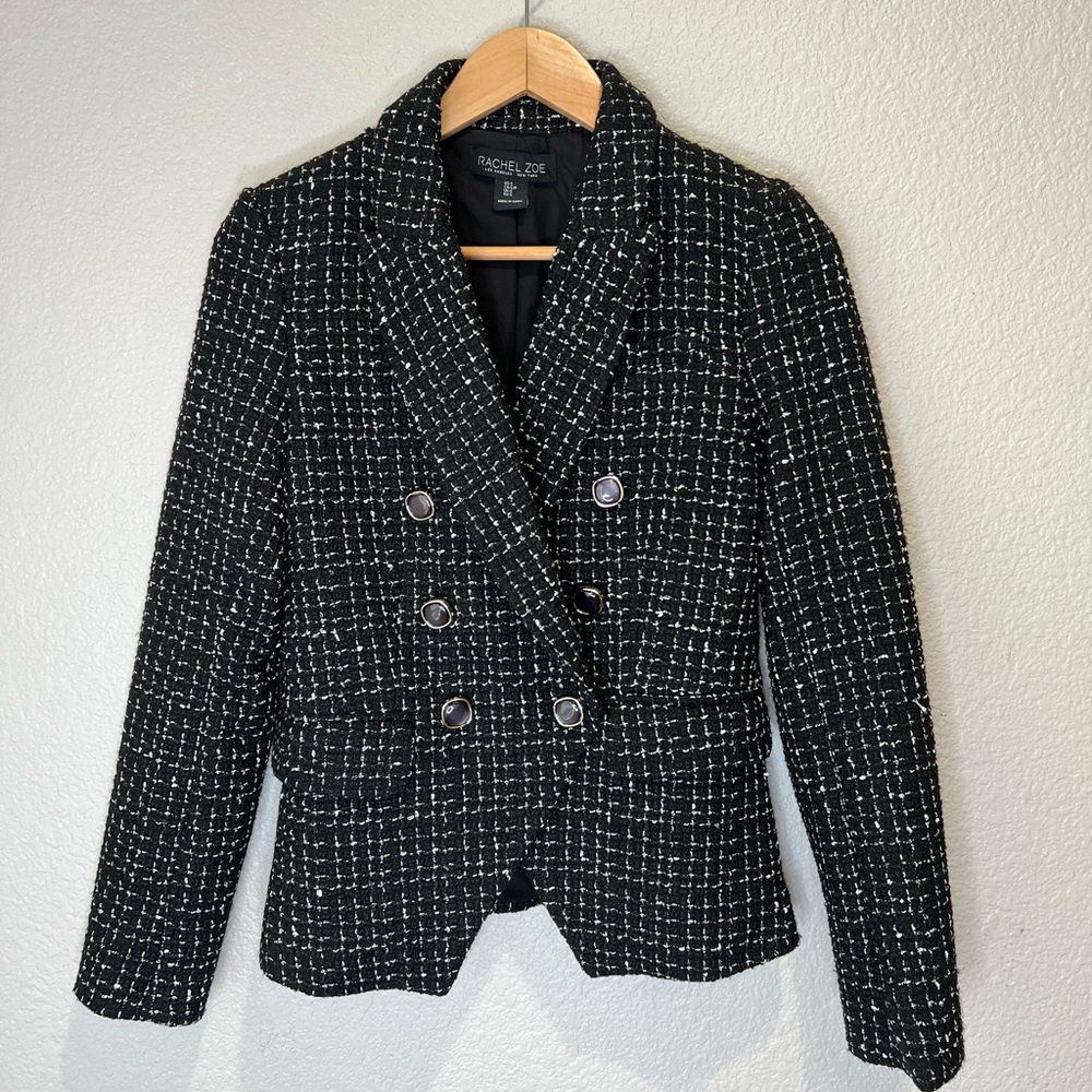 Rachel Zoe Tweed Black Blazer, S